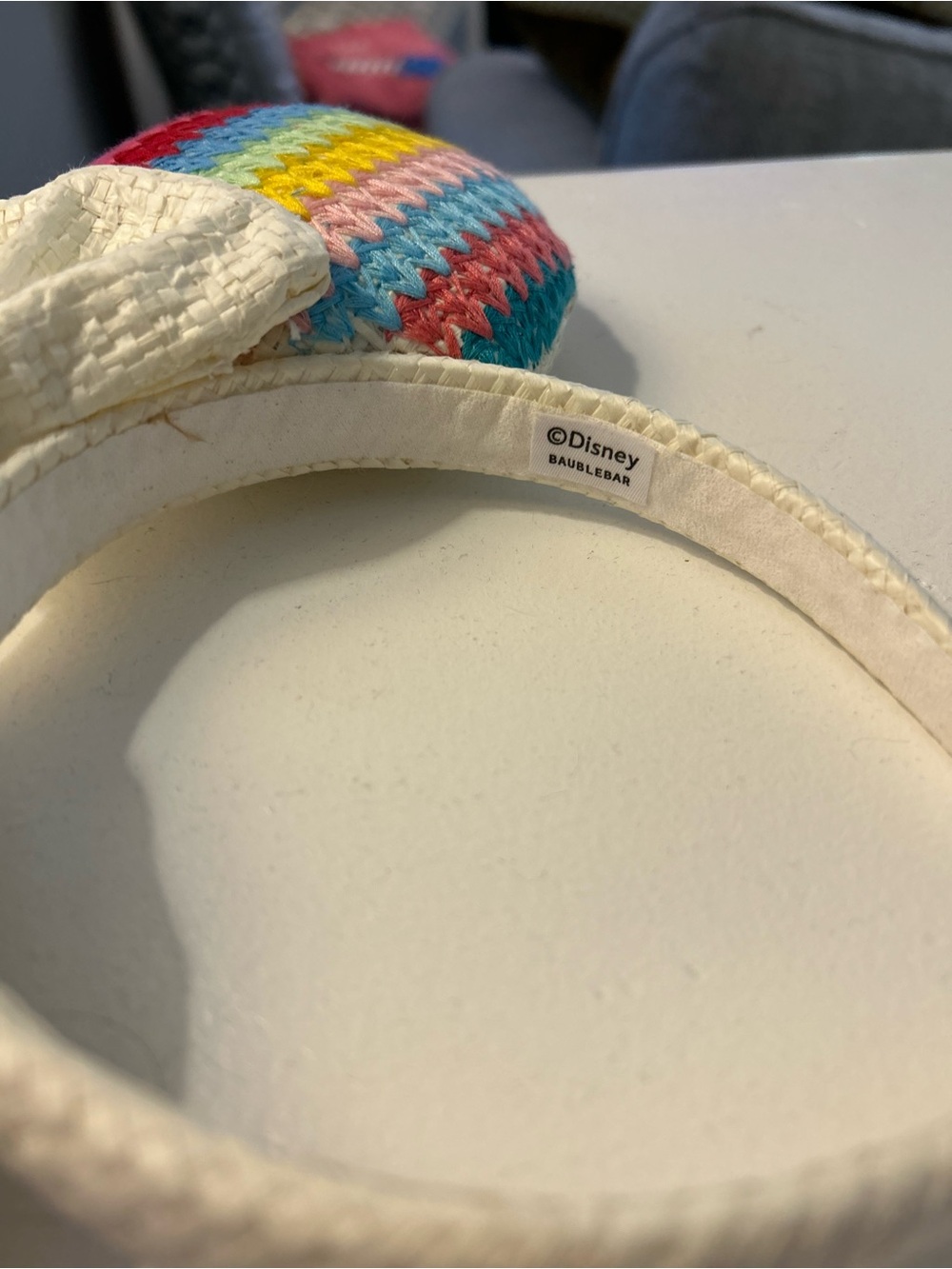 BaubleBar Rainbow Ear Headband with Cream Bow - Picture 3 of 3